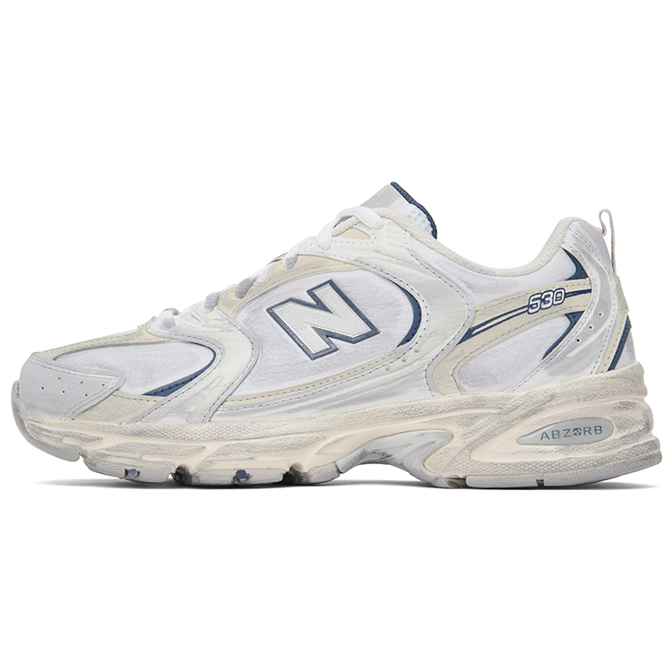 New Balance NB 530 mesh cowhide fabric cowhide spring lightweight fashionable shock-absorbing, non-slip, wear-resistant, breathable and lightweight, low-cut lifestyle shoes, same style for men and women, white gray