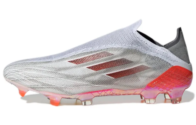 Adidas X Speedflow+ FG Firm Ground Slip Resistant Abrasion Resistant Soccer Shoes Unisex Gray Red