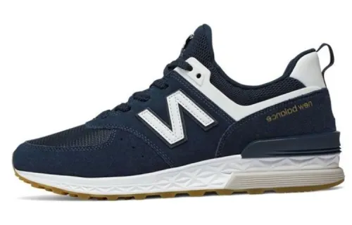 New Balance NB 574 Suede Cushioning Abrasion Resistant Coverage Low top Casual Shoes Unisex Navy Blue