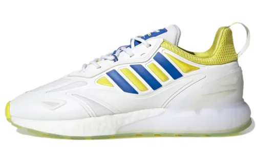 Adidas Originals ZX 2K BOOST 2.0 Comfortable Slip Resistant Low top Casual Shoes Men's White Blue Yellow