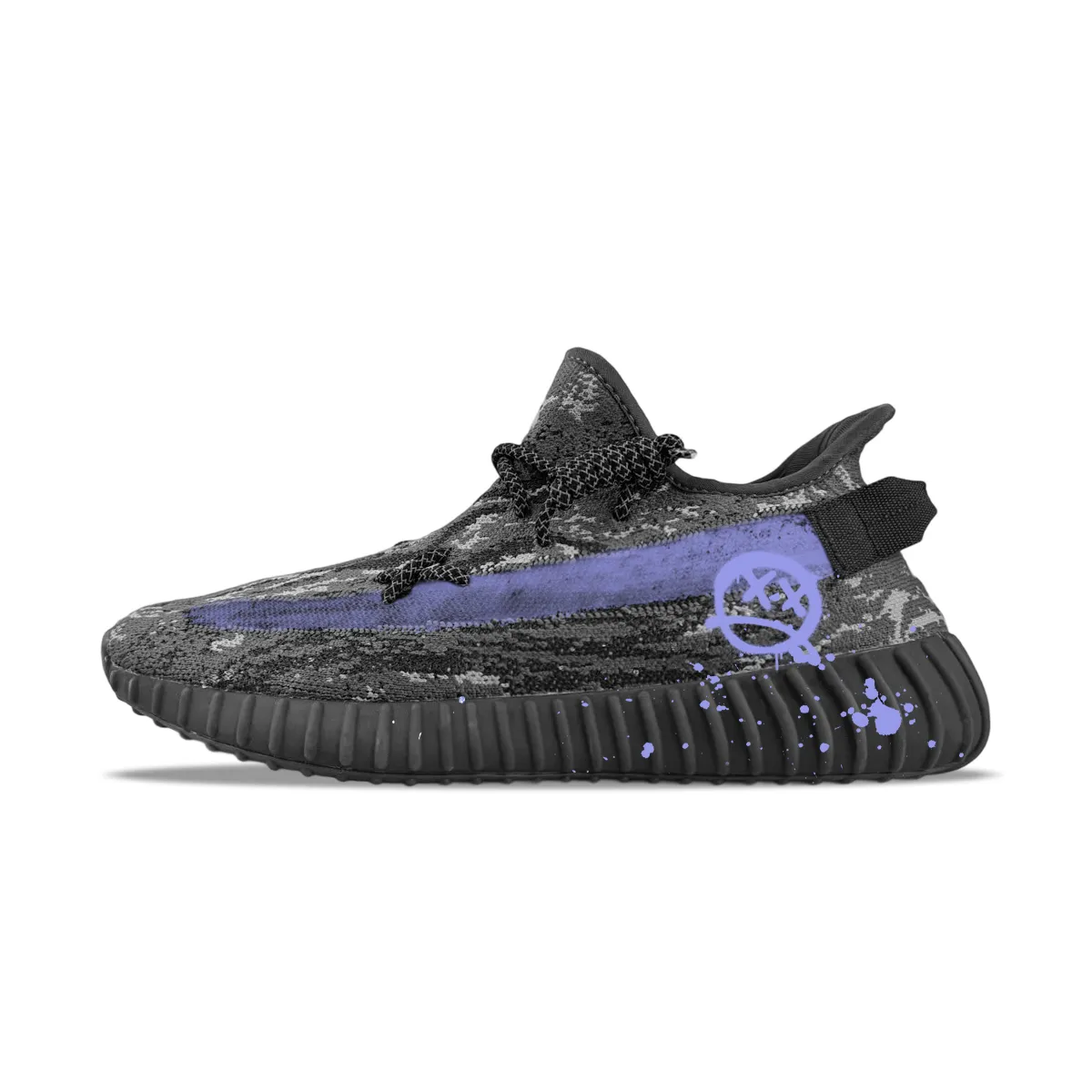 Adidas Originals Yeezy Boost 350 V2 Abrasion Resistant Abrasion Resistant Low top Casual Shoes Unisex Black Purple