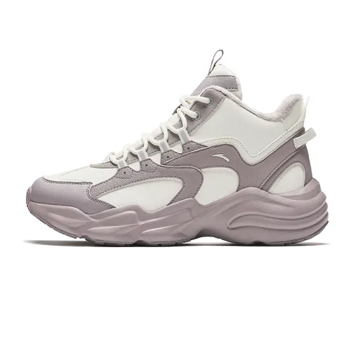 Anta Walker Fleece Lined Comfortable Versatile Slip Resistant Abrasion Resistant Thermal Mid top Casual Shoes Women's
