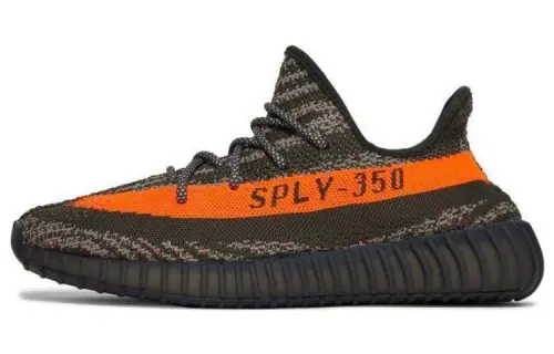 Adidas Originals Yeezy Boost 350 V2 Casual Shoes Unisex Low Top Gray Orange