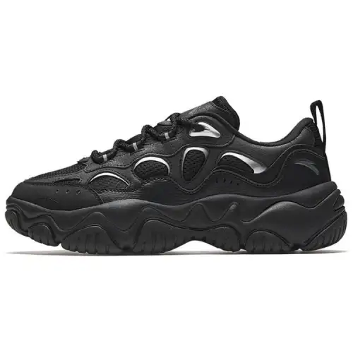 Anta Firefly Cushioning Slip Resistant Lightweight Low top Casual Shoes Men's Black Silver