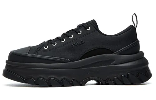FILA Lava Canvas Sports Slip Resistant, Abrasion Resistant, Height Increasing Low top Casual Shoes Women's Black