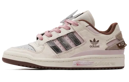 Adidas Originals FORUM Slip Resistant Abrasion Resistant Low top Casual Shoes Unisex Beige Pink