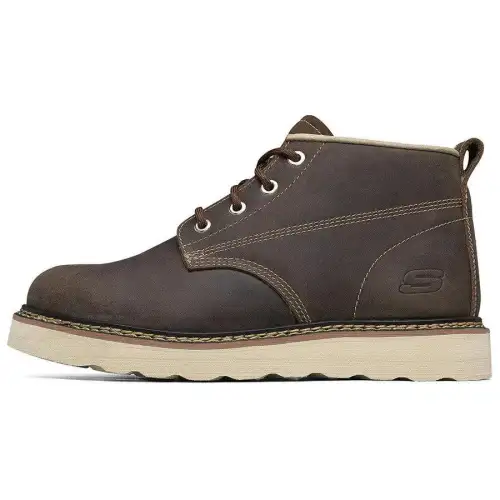 Skechers Work Short Combat Boots Men's Dark Brown