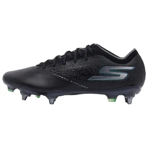 Skechers RAZOR 1.5 ELITE Comfortable Abrasion Resistant Soccer Shoes Unisex Black Silver