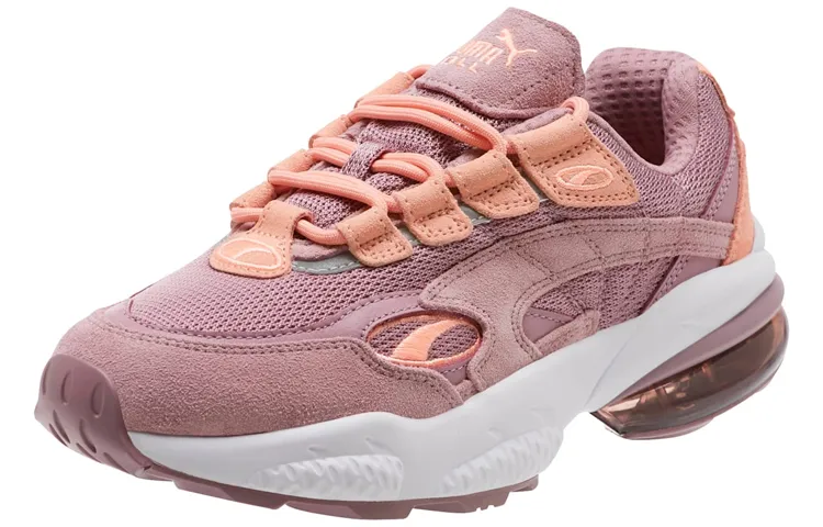 PUMA Unisex Faux Fur Street Style Plain Logo Low Top Sneakers Pink Women's