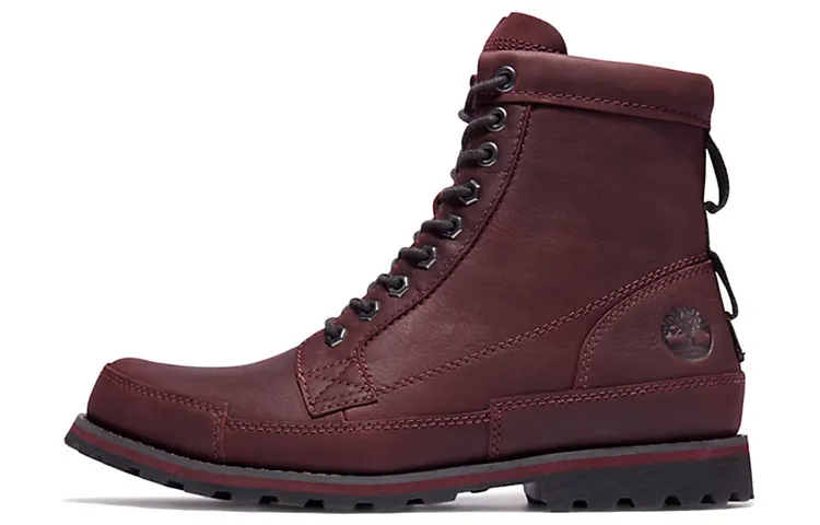 Timberland Earthkeepers Originals II Lthr 6in Bt Short Combat Boots Men's Burgundy