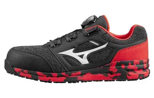 Mizuno Lsii52l Boa Comfortable Cushioning, Wear Resistant Low top Casual Shoes Men's Black Red