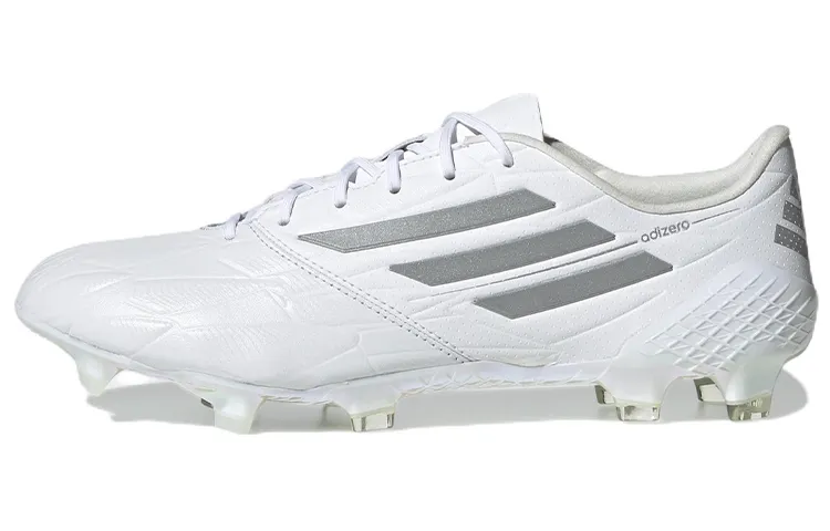 Adizero F50 Adidas 4 Leather Fg 'White Silver Metallic'