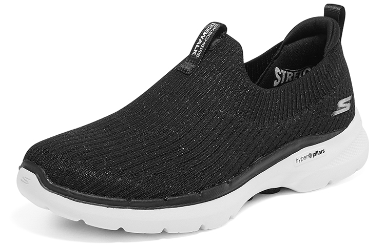 Skechers Go Walk 6 Fabric Abrasion Resistant Abrasion Resistant Low top Casual Shoes Women’s Black