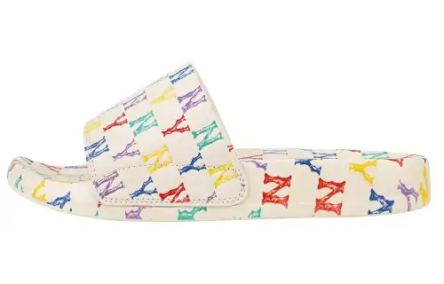 MLB MONOGRAM Abrasion Resistant Slide Slippers Unisex White