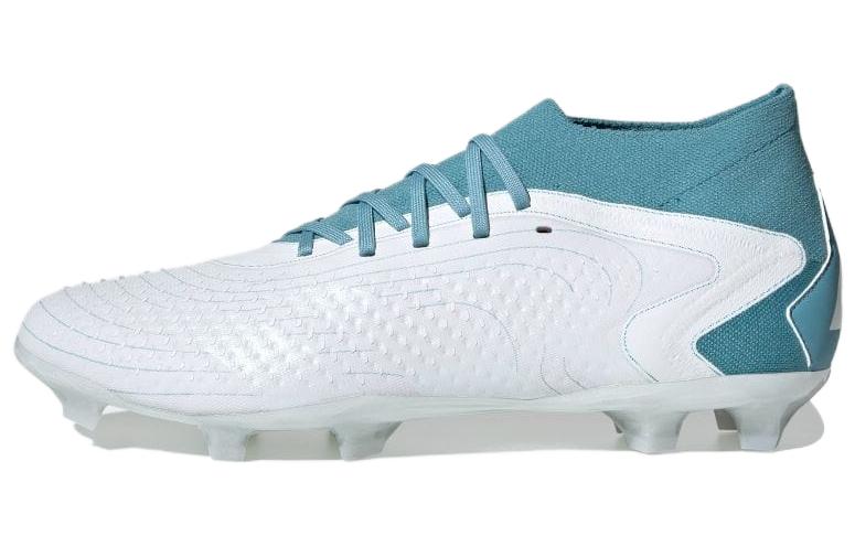 Adidas PREDATOR series Accuracy.2 round toe comfortable FG (glue spike) non-slip wear-resistant lightweight football shoes men's white blue