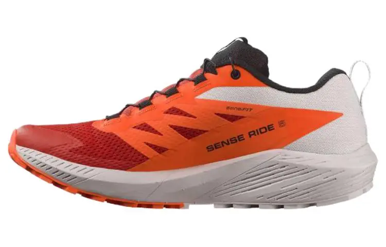 SALOMON Sense Ride 5 Trail Running Shoes Men's Orange Black White