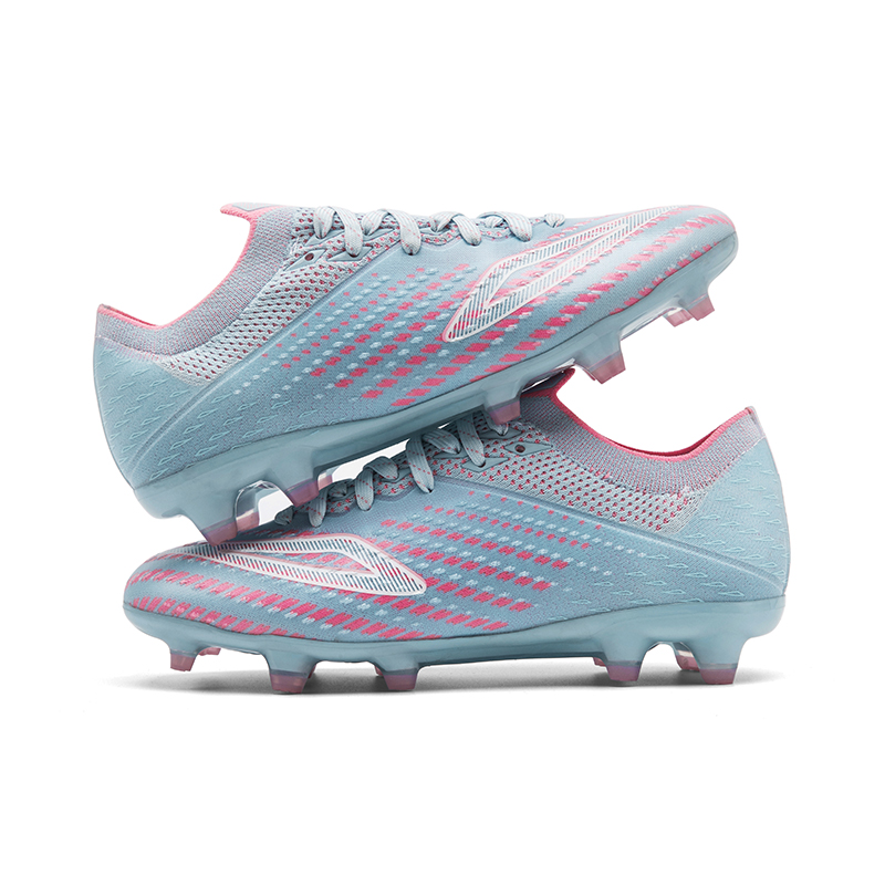 Keliqee AG Artificial Ground TPU Slip Resistant Coverage Soccer Shoes Men’s Blue Pink