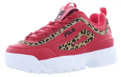 FILA Disruptor Abrasion Resistant Breathable Abrasion Resistant Breathable Low top Casual Shoes Women's Red