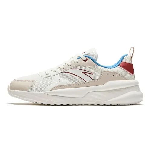 Anta Unruly Series Slip Resistant, Breathable, Lightweight Low top Casual Shoes Men's White Red
