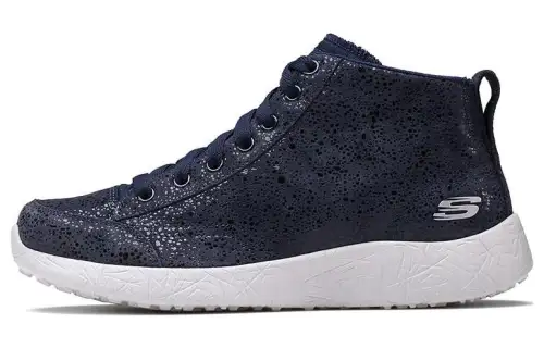 Skechers Burst Suede Sports Mid top Casual Shoes Women's Marine Blue