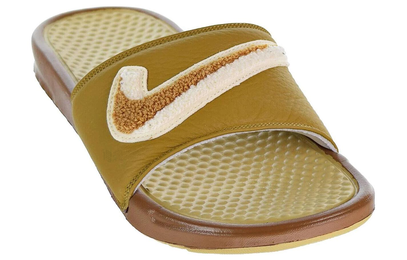 Мужские шлепанцы Nike Benassi JDI (бежево-коричневые) — фото 3