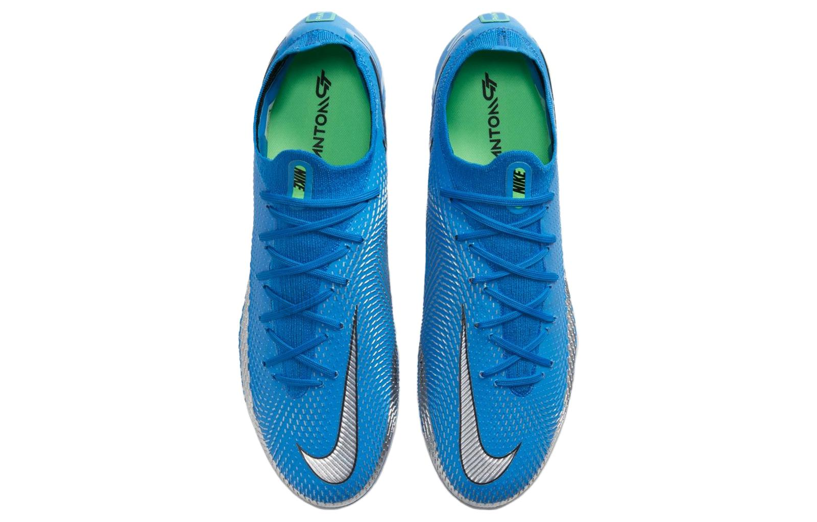 Мужские бутсы Nike Phantom GT Elite FG (синий / серебристый) — фото 4