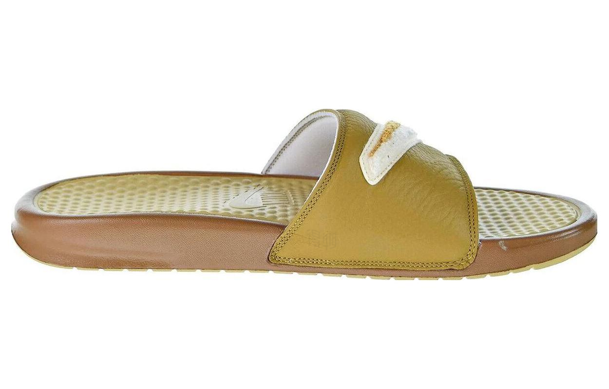 Мужские шлепанцы Nike Benassi JDI (бежево-коричневые) — фото 2