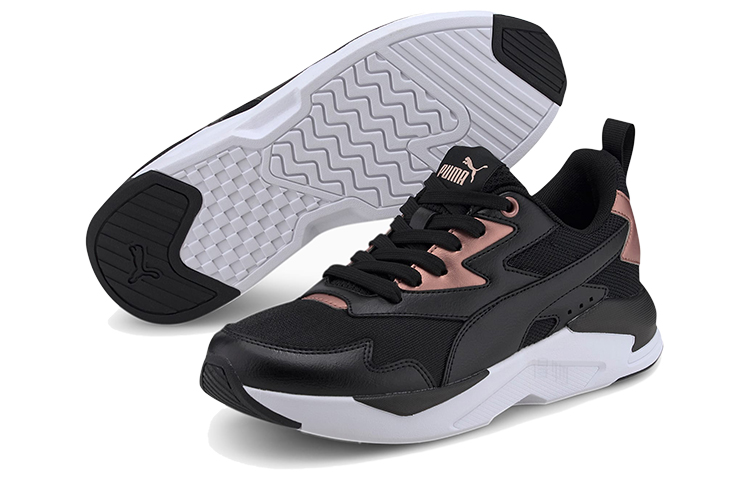 Женские кроссовки PUMA X-Ray Lite Metallic (черно-розово-белые) — фото 3