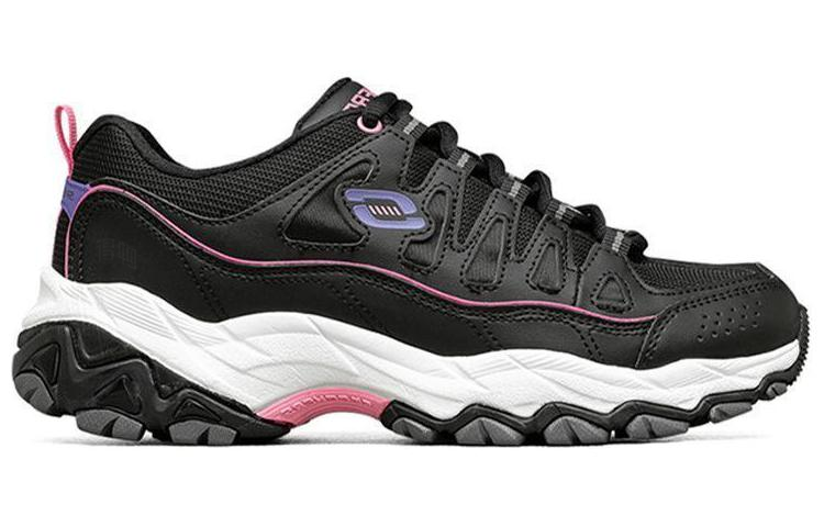 Женские кроссовки Skechers DLITES (черно-бело-розовые) — Чёрный / белый / розовый / фиолетовый — фото 2