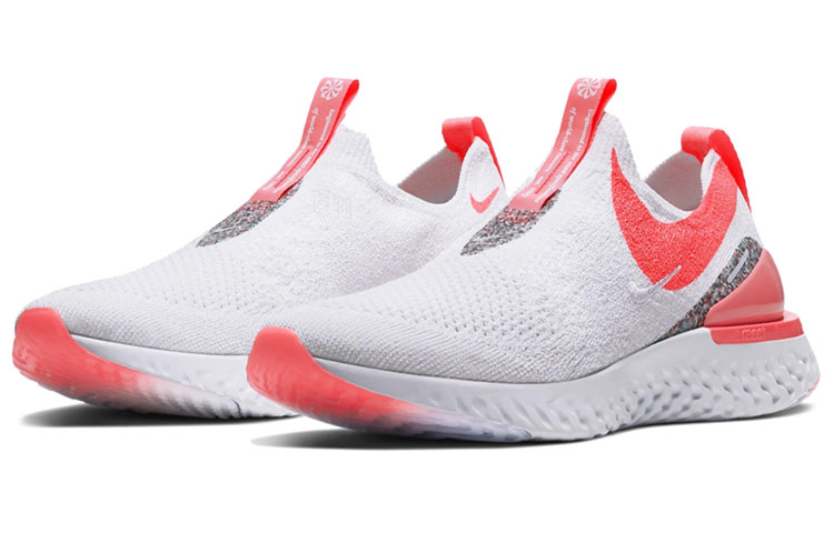 Женские кроссовки Nike Epic Phantom React Flyknit FK JDI (бело-красные) — 白色/火山红 — фото 3