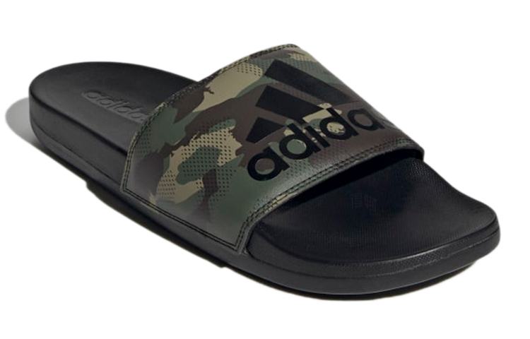 Шлепки adidas Adilette Comfort Sandals (черно-зеленый) — Чёрный / зелёный — фото 3