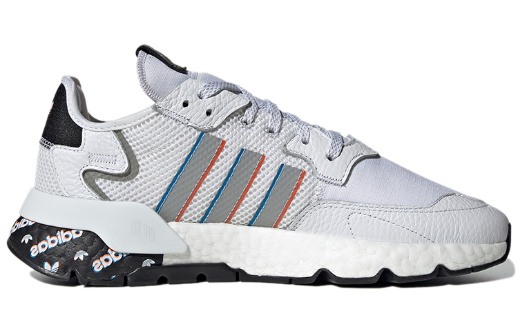 Кеды adidas originals Nite Jogger (белые с черным и серебристым) — Белый / чёрный / серебристый — фото 2