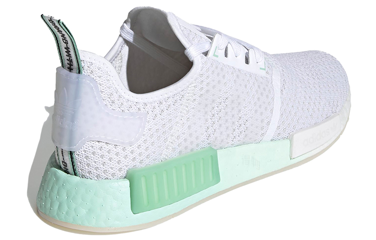 Кроссовки adidas originals NMD_R1 (белый / зеленый) — Белый / зелёный — фото 4