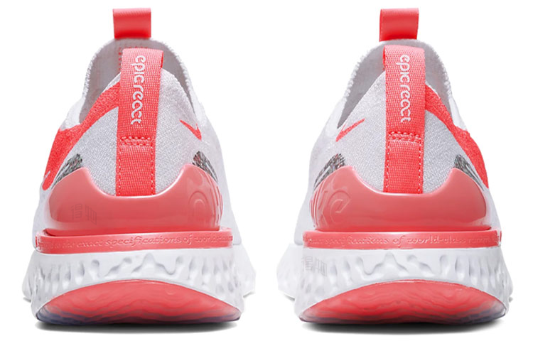Женские кроссовки Nike Epic Phantom React Flyknit FK JDI (бело-красные) — 白色/火山红 — фото 4