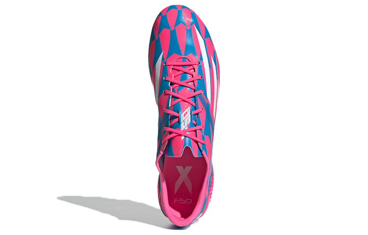 Мужские бутсы adidas F50 Ghosted Adizero Hybridtouch Firm HG (розово-синие) — фото 5