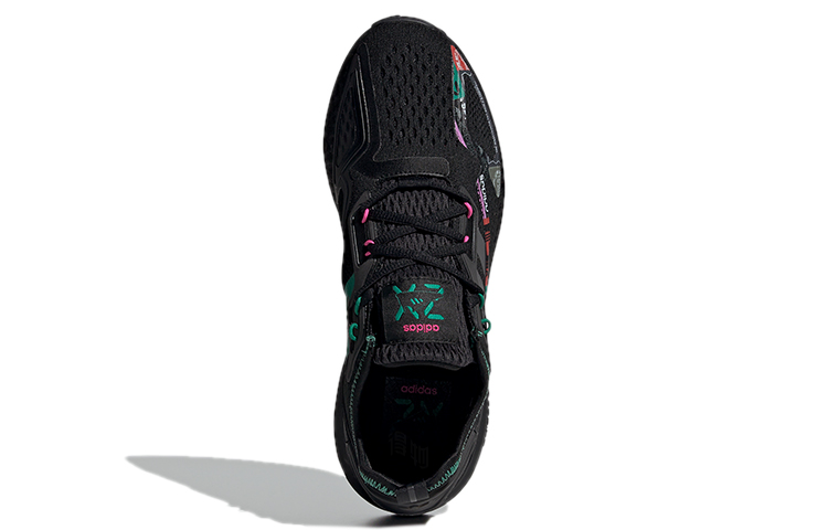 Кроссовки adidas originals ZX 2K Boost (черно-зелено-серые) — Чёрный / зелёный / серый — фото 5
