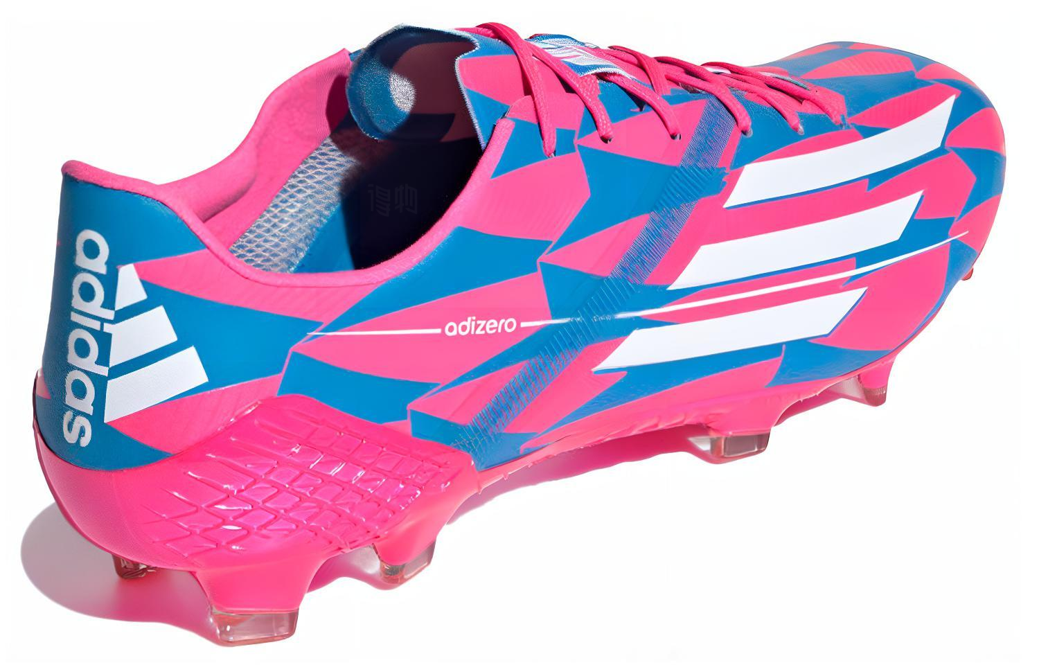 Мужские бутсы adidas F50 Ghosted Adizero Hybridtouch Firm HG (розово-синие) — фото 4