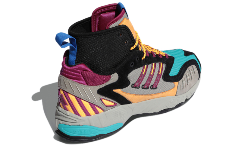 Мужские кроссовки adidas originals Torsion TRDC Mid (черно-серо-оранжево-синие) — Чёрный / серый / оранжевый / синий — фото 4
