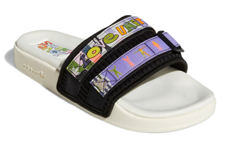 Сабо adidas originals Adilette 2.0 Pride Slides (бело-черный) — фото 3