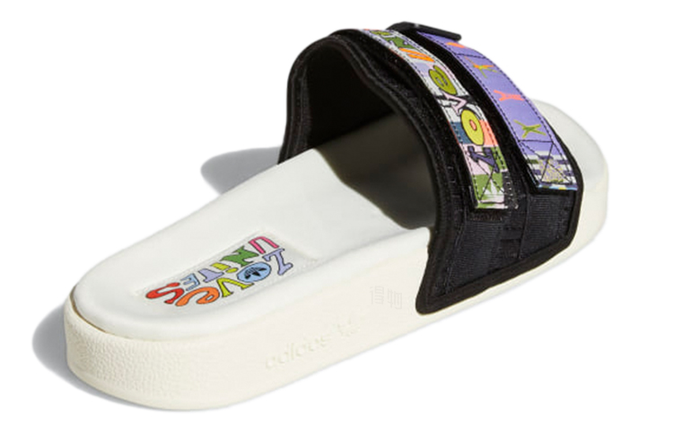 Сабо adidas originals Adilette 2.0 Pride Slides (бело-черный) — фото 4