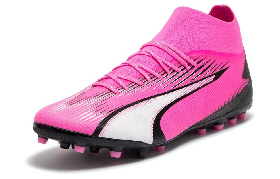 Мужские бутсы PUMA Ultra Pro MG (розово-черно-белые) — фото 3