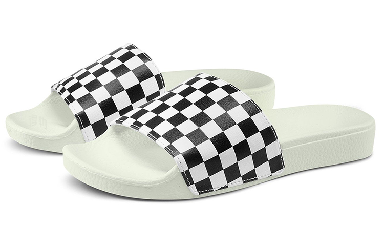 Женские шлепанцы Vans Slide-On (черно-белые) — фото 3