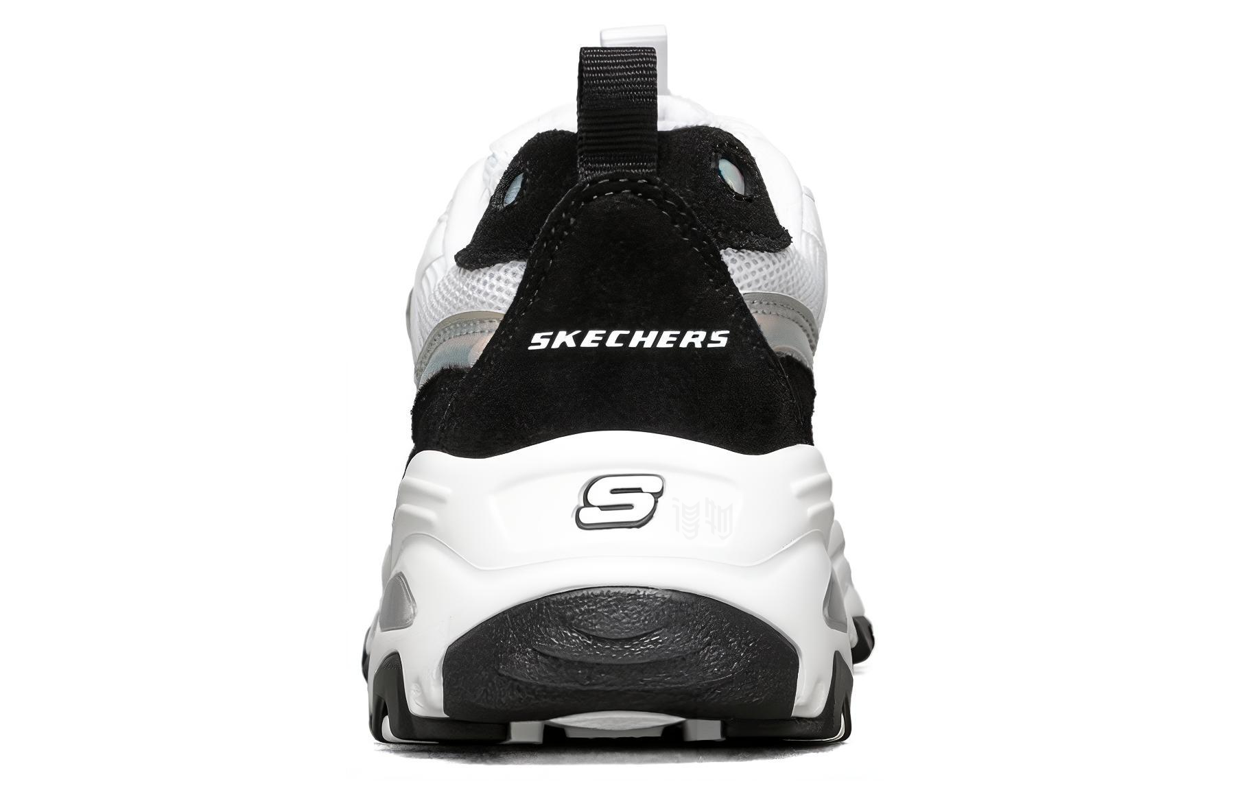 Женские кроссовки Skechers D'LITES 1.0 (черно-белый) — Чёрныйбелый — фото 4