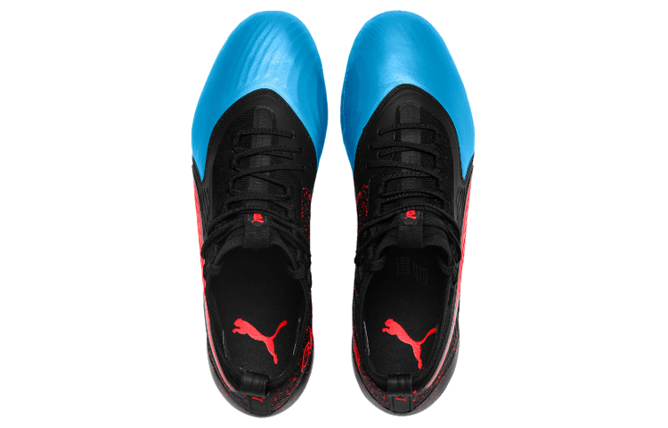 Мужские кроссовки PUMA One 19.1 Evoknit AGFG (черно-синие) — фото 4