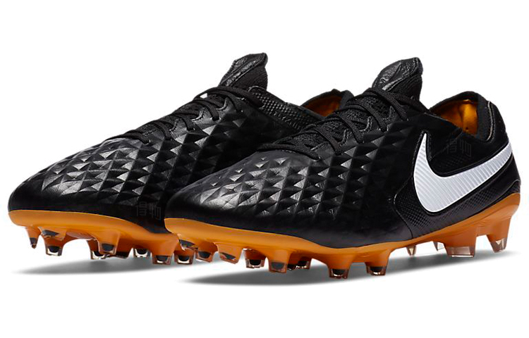 Кроссовки Nike Tiempo Legend 8 Elite Tech Craft FG (черный / белый / оранжевый) — Чёрный / белый / оранжевый — фото 3