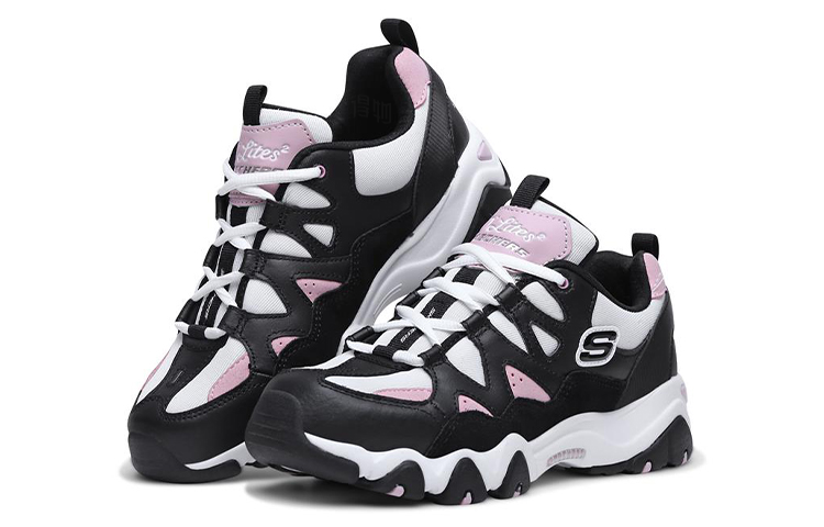Женские кроссовки Skechers D'LITES 2.0 (черно-розово-белые) — Чёрный / розовый / белый — фото 3