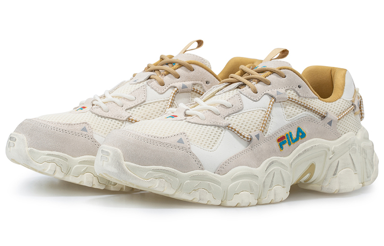 Мужские кроссовки Fila Fluid (бело-серо-коричневые) — фото 2