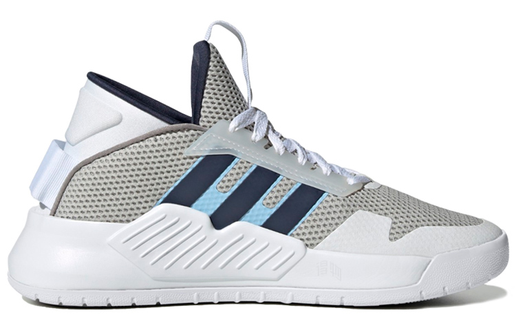 Женские кроссовки adidas neo BBALL90S (серо-бело-синие) — фото 2