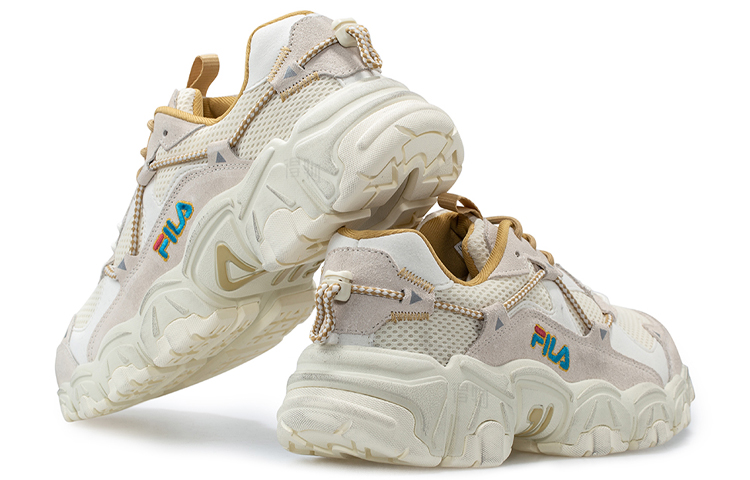 Мужские кроссовки Fila Fluid (бело-серо-коричневые) — фото 3