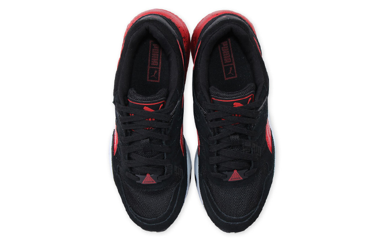 Кроссовки PUMA R698 Block (черно-красно-белые) — Чёрный / красный / белый — фото 4